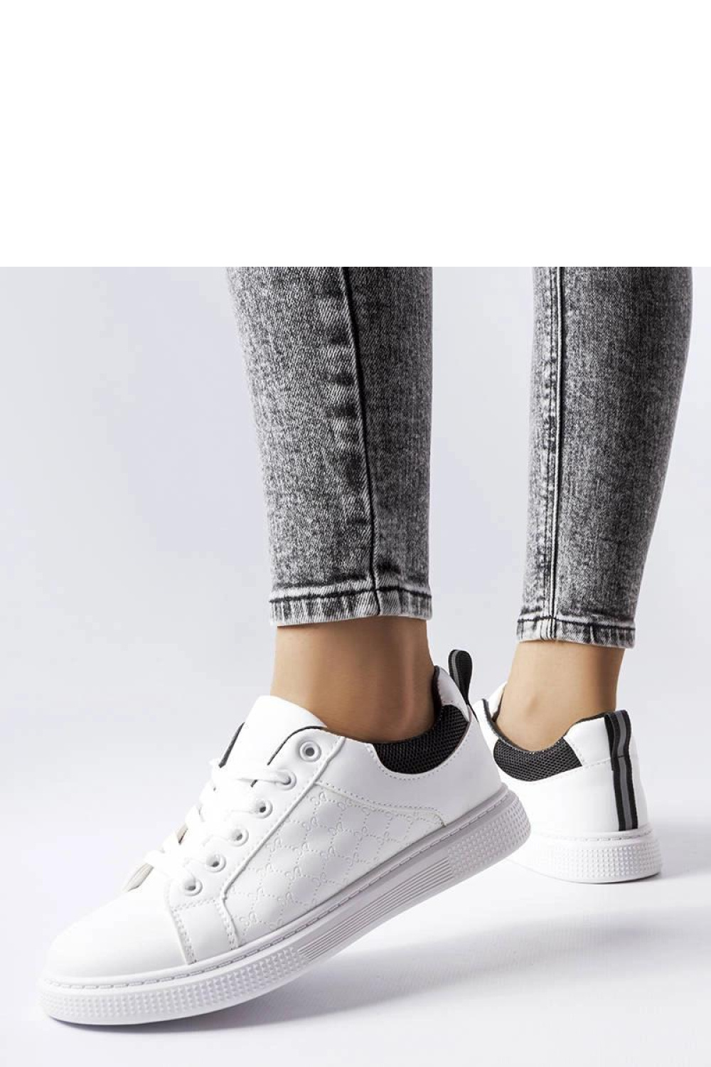 Biało-czarne sneakersy z tłoczeniem Dreux - Solea - obrazek 2