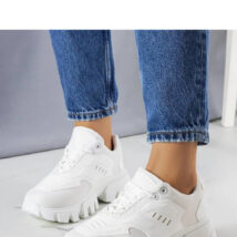 Białe sneakersy na masywnej podeszwie Inez – Solea