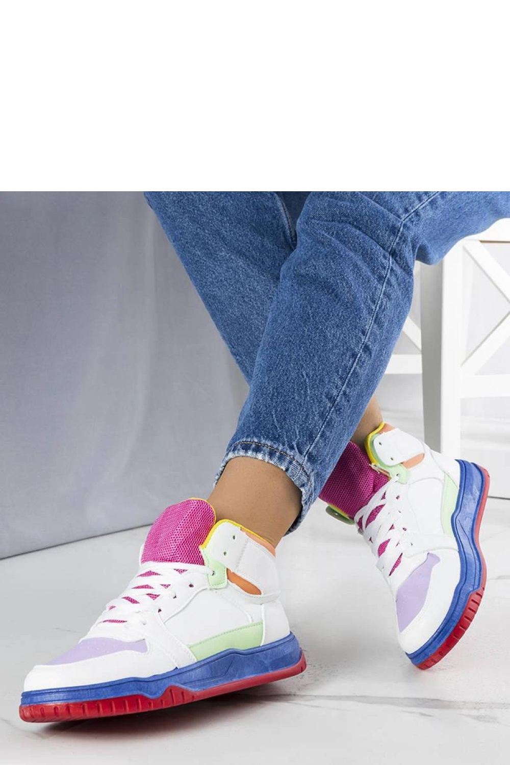 Kolorowe sneakersy za kostkę Elizabeth - Solea - obrazek 2