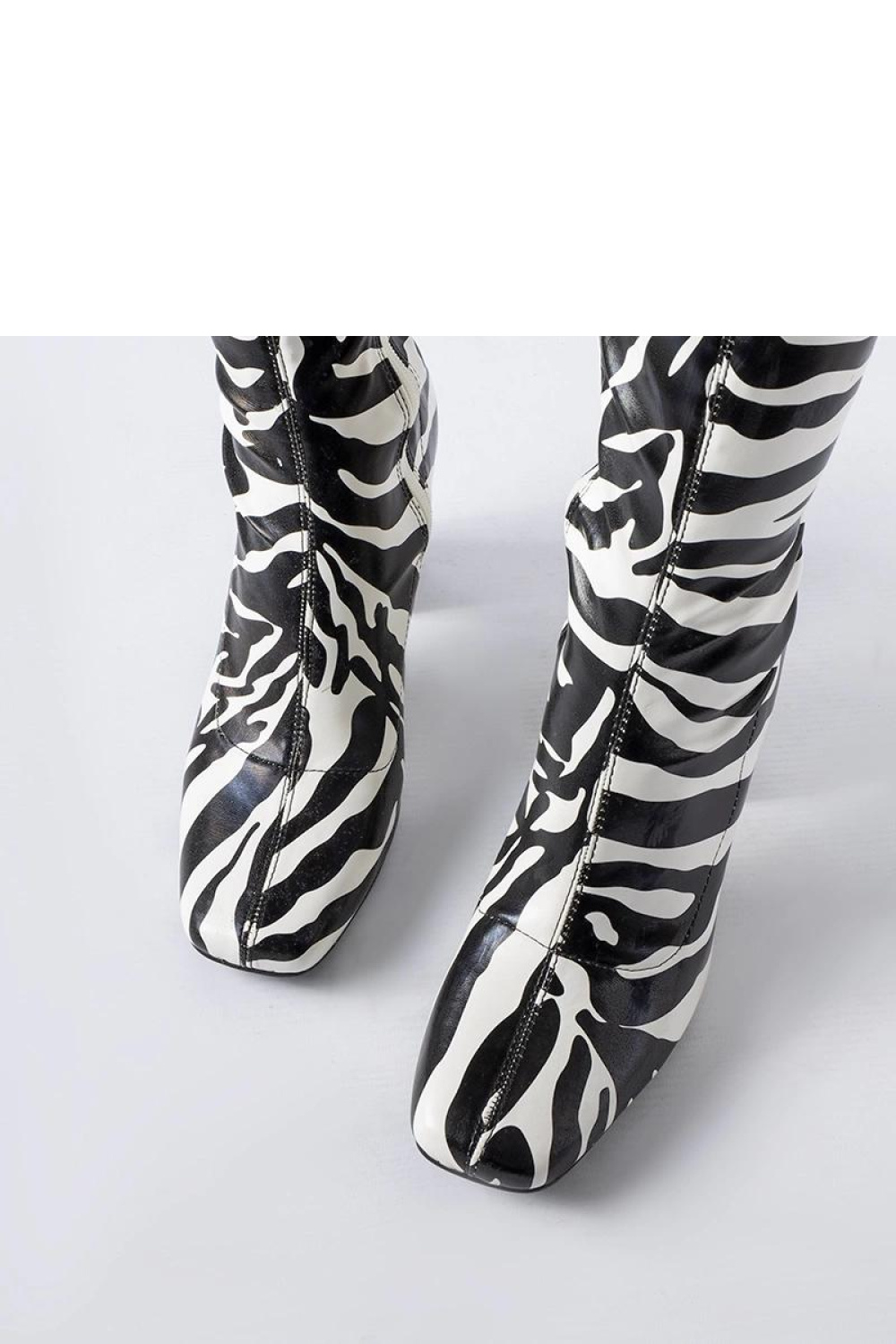 Imitacja zebry botki na słupku Upland - Solea - obrazek 2