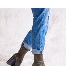 Zielone botki na słupku z eko skóry Asera – Solea