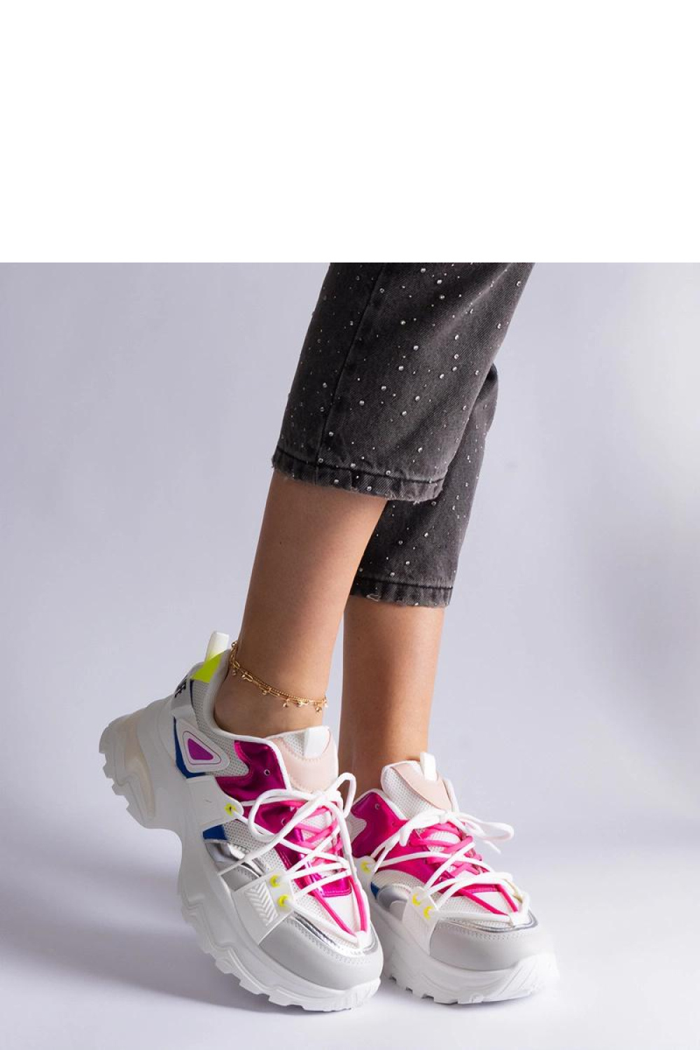 Biało-rózowe sneakersy sportowe Sulamita - Solea - obrazek 4