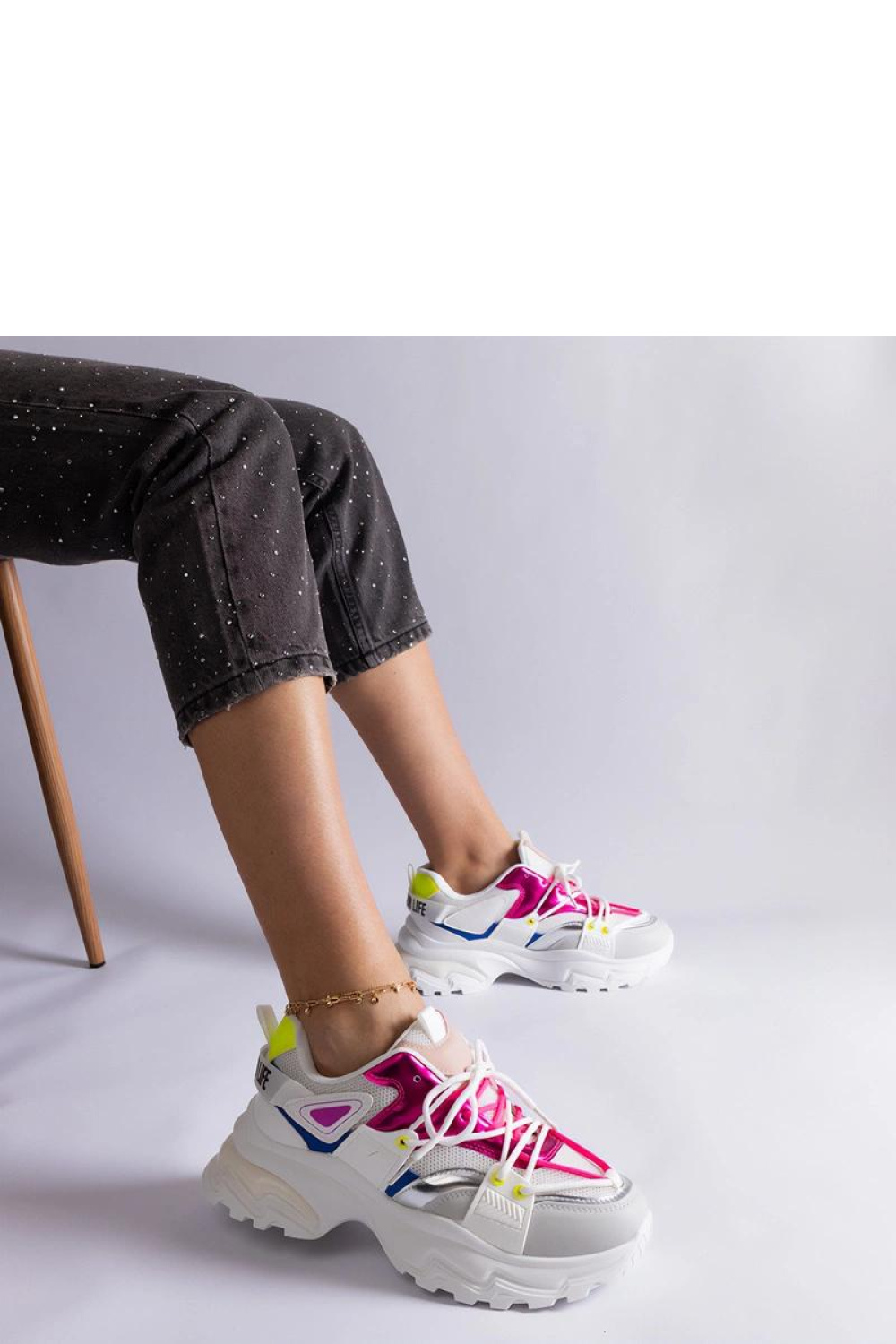 Biało-rózowe sneakersy sportowe Sulamita - Solea - obrazek 5