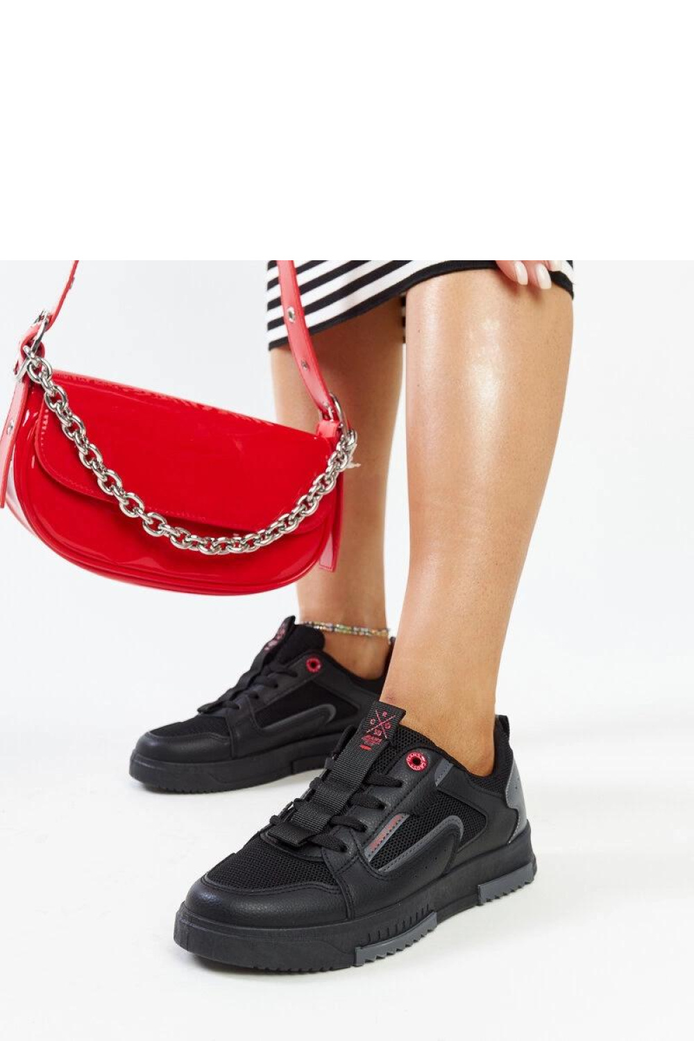 Czarno-szare sneakersy damskie CROSS JEANS LL2R4012C - Solea - obrazek 3