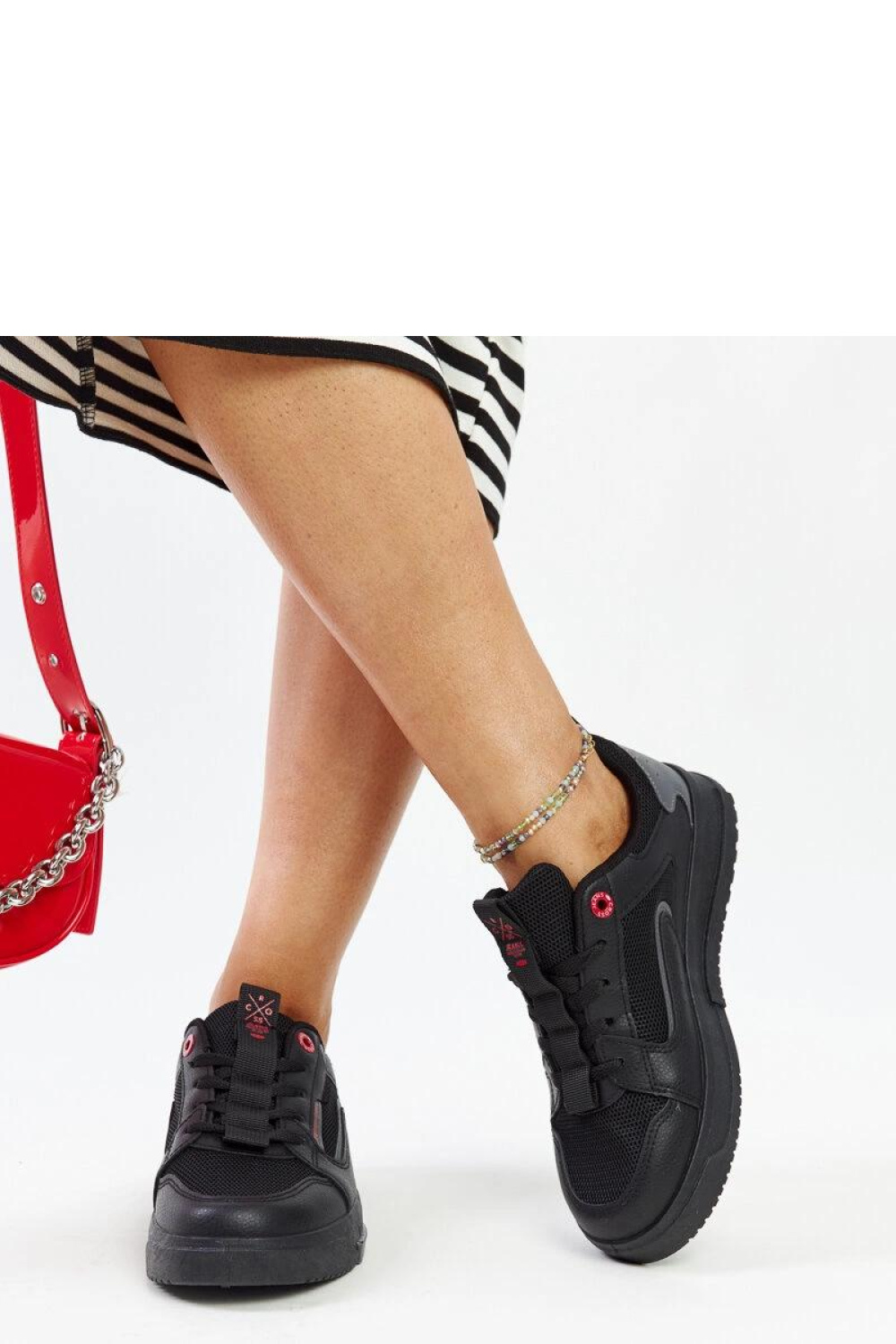 Czarno-szare sneakersy damskie CROSS JEANS LL2R4012C - Solea - obrazek 4