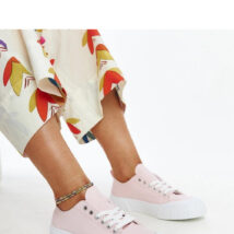 Różowe materiałowe trampki Eduarda – Solea