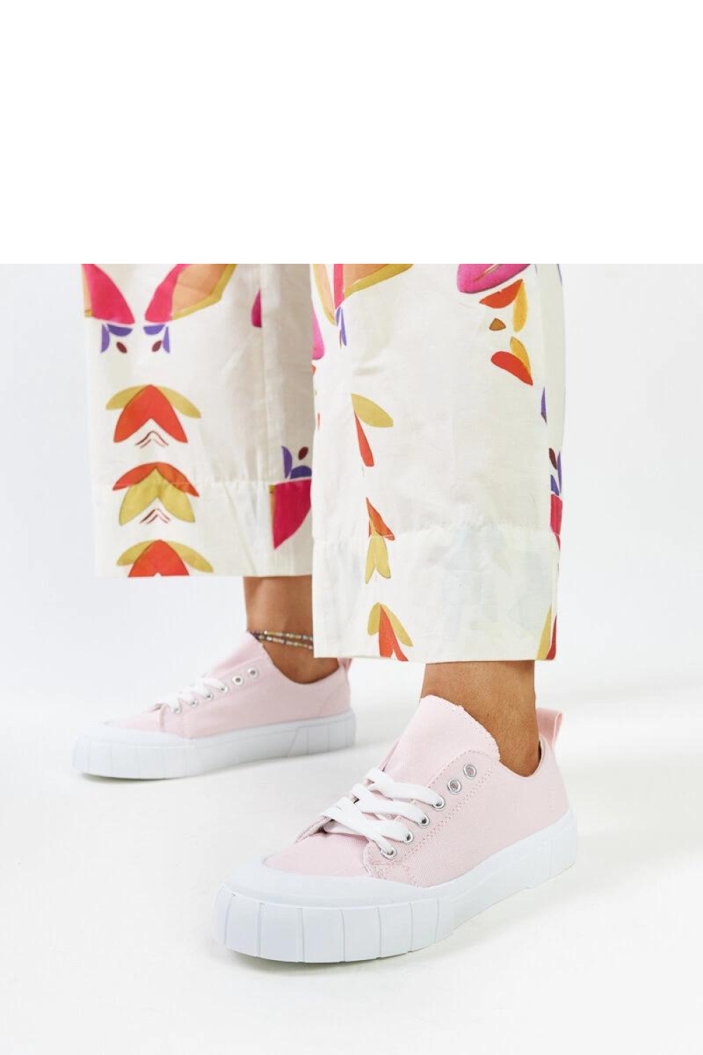 Różowe materiałowe trampki Eduarda - Solea - obrazek 3