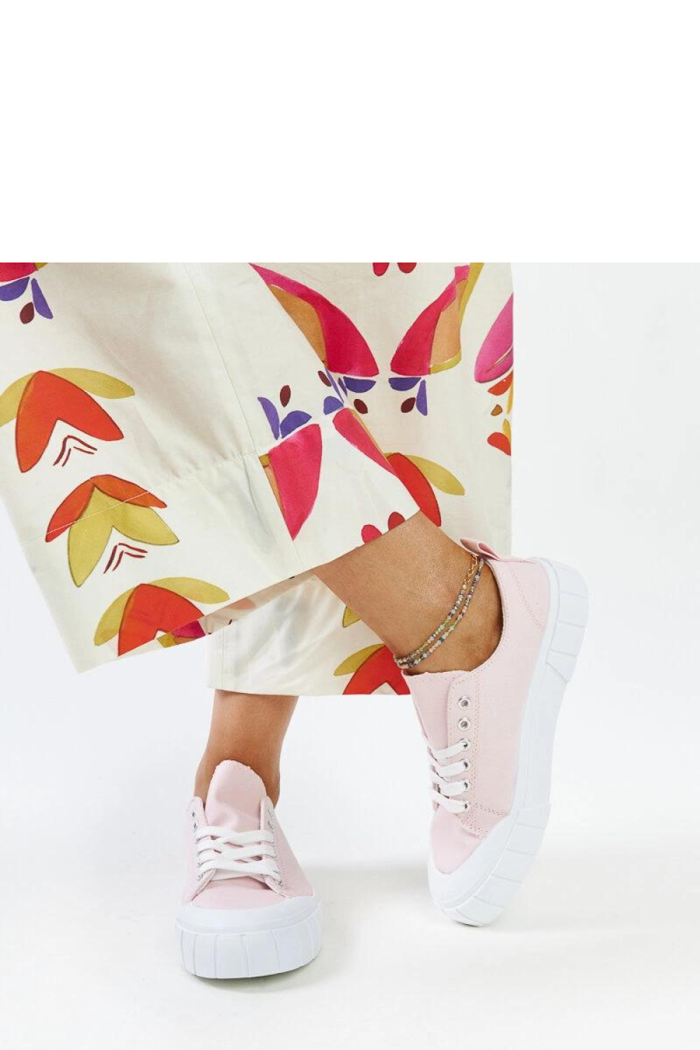 Różowe materiałowe trampki Eduarda - Solea - obrazek 4