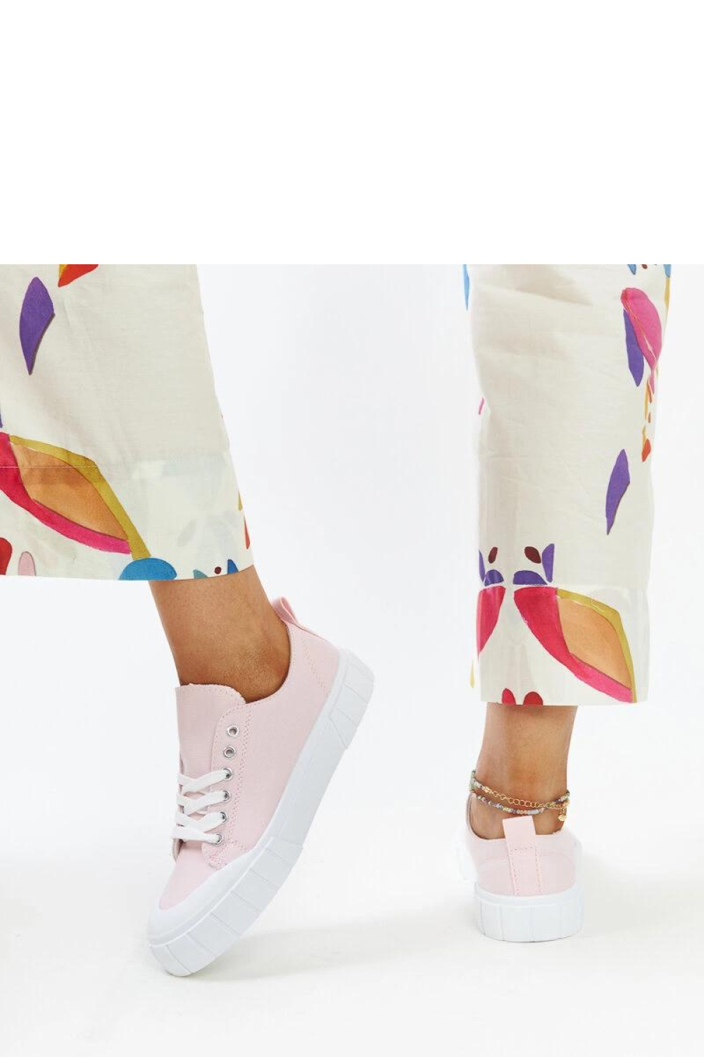 Różowe materiałowe trampki Eduarda - Solea - obrazek 5