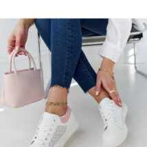 Biało-różowe ażurowe sneakersy Semhar – Solea