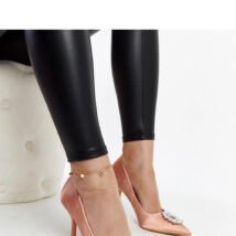 Beżowe szpilki o satynowym wykończeniu z cyrkoniami Susegana – Solea