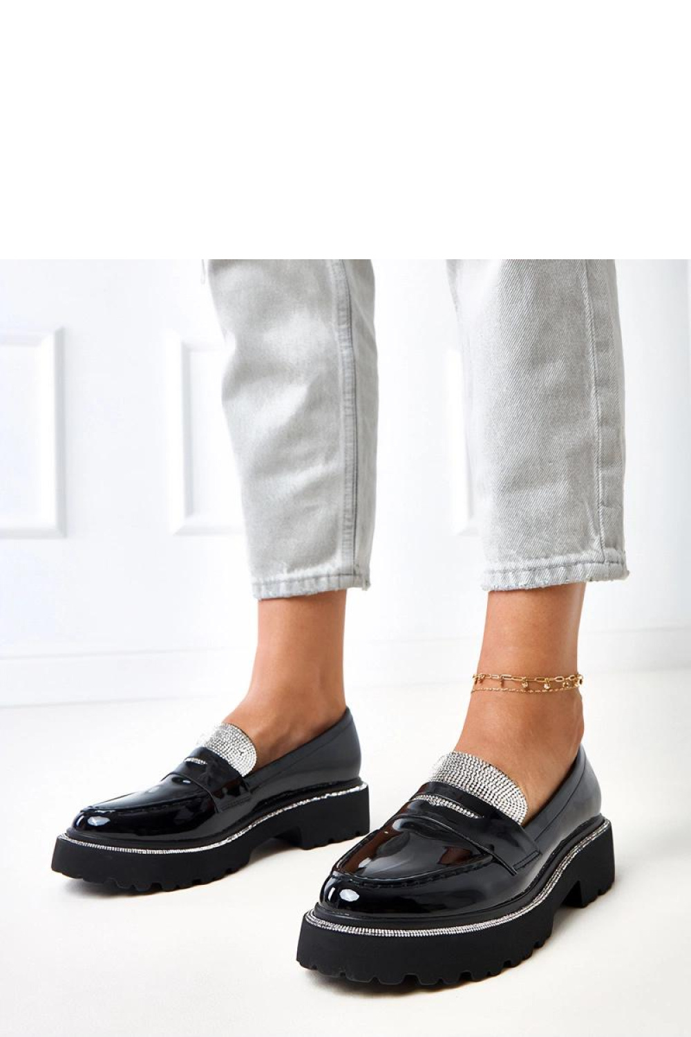 Mokasyny Model Laures 20822-8A Black Lakier - Solea