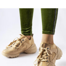 Ciemnobeżowe sneakersy z elastyczną cholewką Abal – Solea