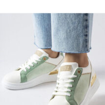 Biało-zielone buty ze złotym akcentem Palais – Solea