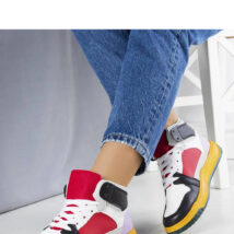 Czarno-czerwone sneakersy za kostkę Elizabeth – Solea