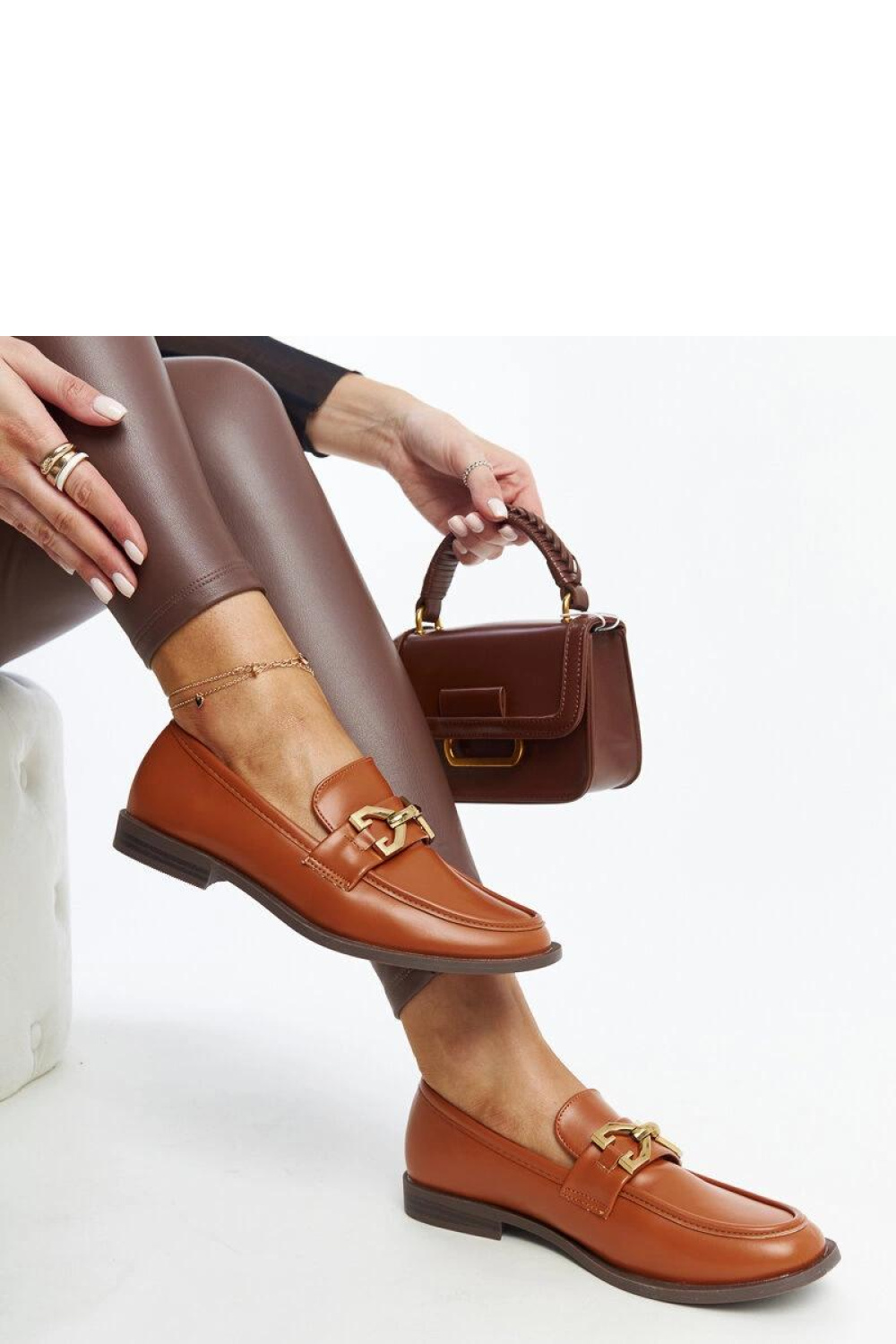 Brązowe mokasyny z klamerką Lea - Solea - obrazek 3