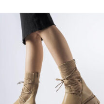 Beżowe skarpetowe botki z wiązaniem Eliot – Solea