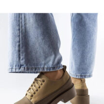 Brązowe półbuty na płaskim obcasie Merico – Solea