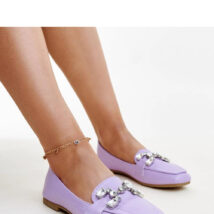 Fioletowe mokasyny z cyrkonową klamerką Mali – Solea