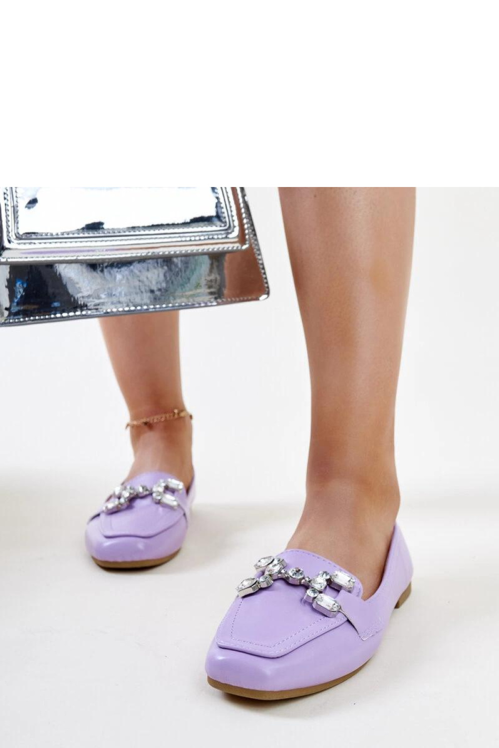 Fioletowe mokasyny z cyrkonową klamerką Mali - Solea - obrazek 3
