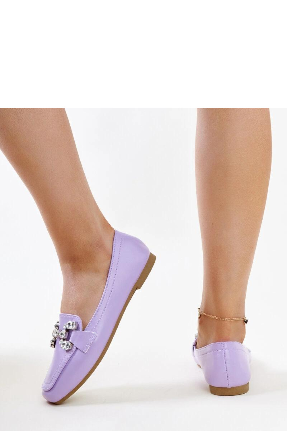 Fioletowe mokasyny z cyrkonową klamerką Mali - Solea - obrazek 5
