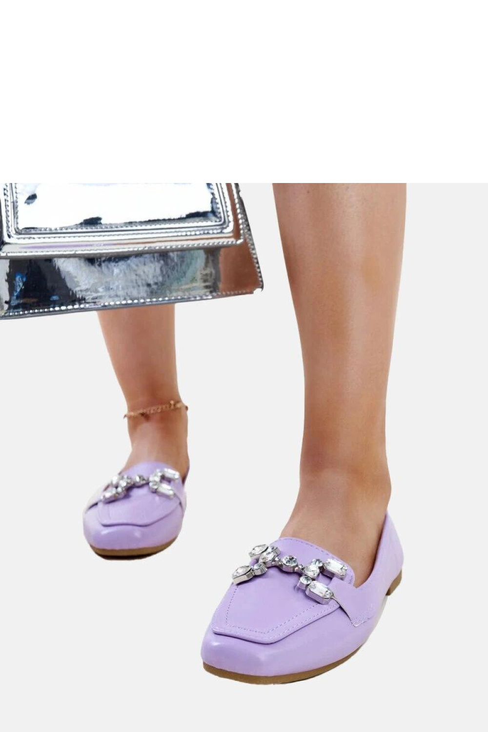 Fioletowe mokasyny z cyrkonową klamerką Mali - Solea - obrazek 6