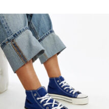 Niebieskie wysokie trampki na grubej podeszwie Bagy – Solea