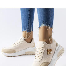 Beżowo-białe sneakersy z ozdobną nitką Acciano – Solea