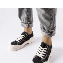 Czarne materiałowe trampki Nassar – Solea