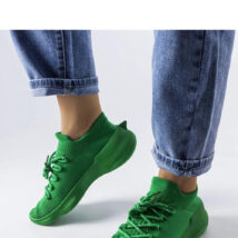 Zielone materiałowe sneakersy Côté – Solea