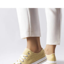 Złote błyszczące trampki Vignette – Solea