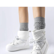 Białe ocieplane śniegowce z gumką Oslavia – Solea