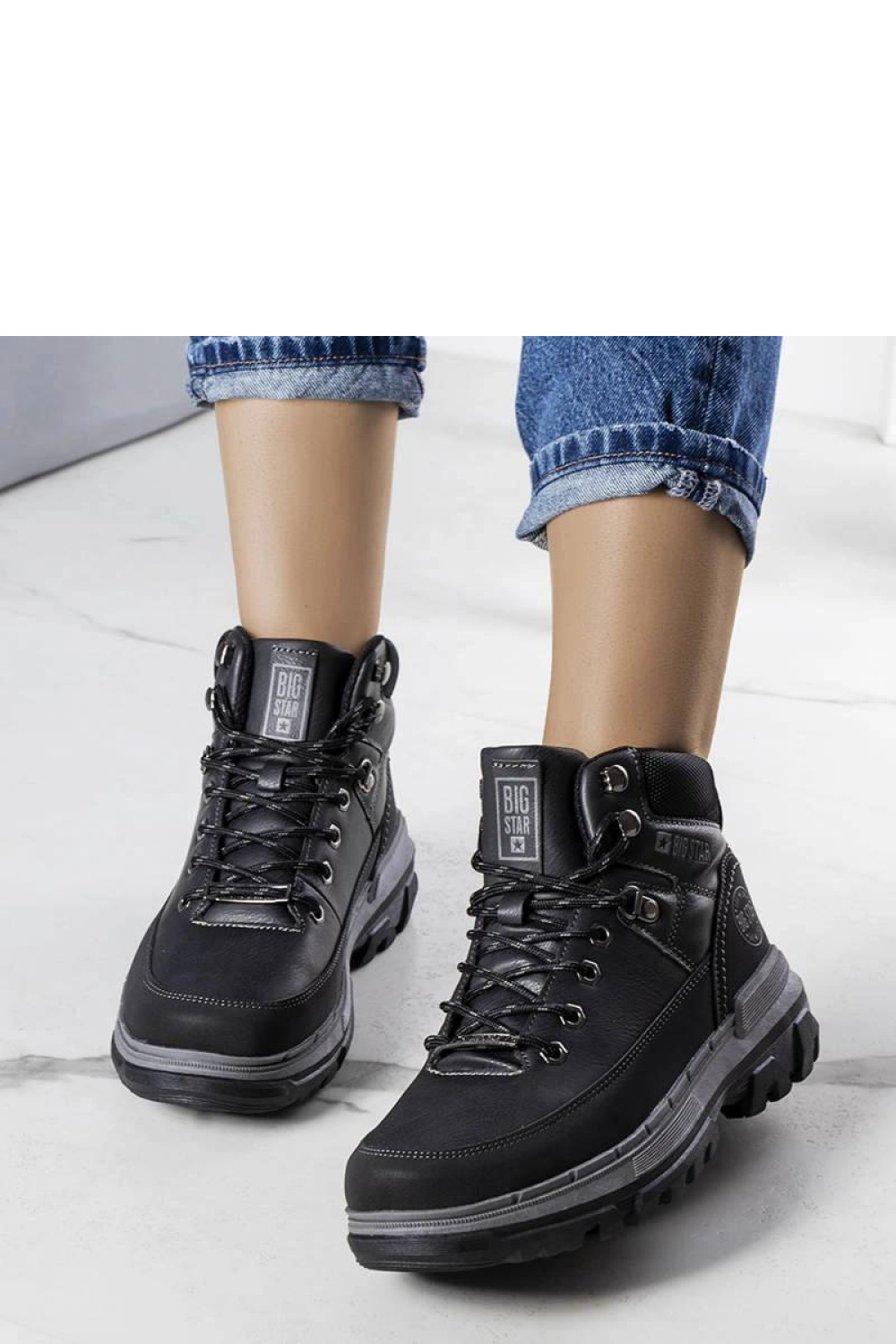 Czarne trapery Big Star KK274222 BLACK - Solea - obrazek 3