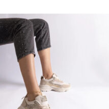 Beżowe sneakersy z brokatowymi wstawkami Clorinda – Solea