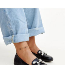 Czarne mokasyny z cyrkonową klamerką Mali – Solea