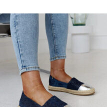 Granatowo-srebrne błyszczące espadryle Surana – Solea