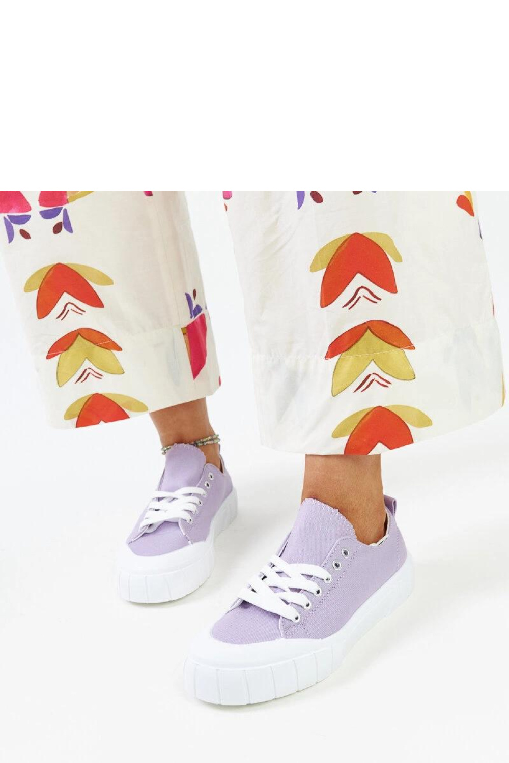 Fioletowe materiałowe trampki Eduarda - Solea - obrazek 2