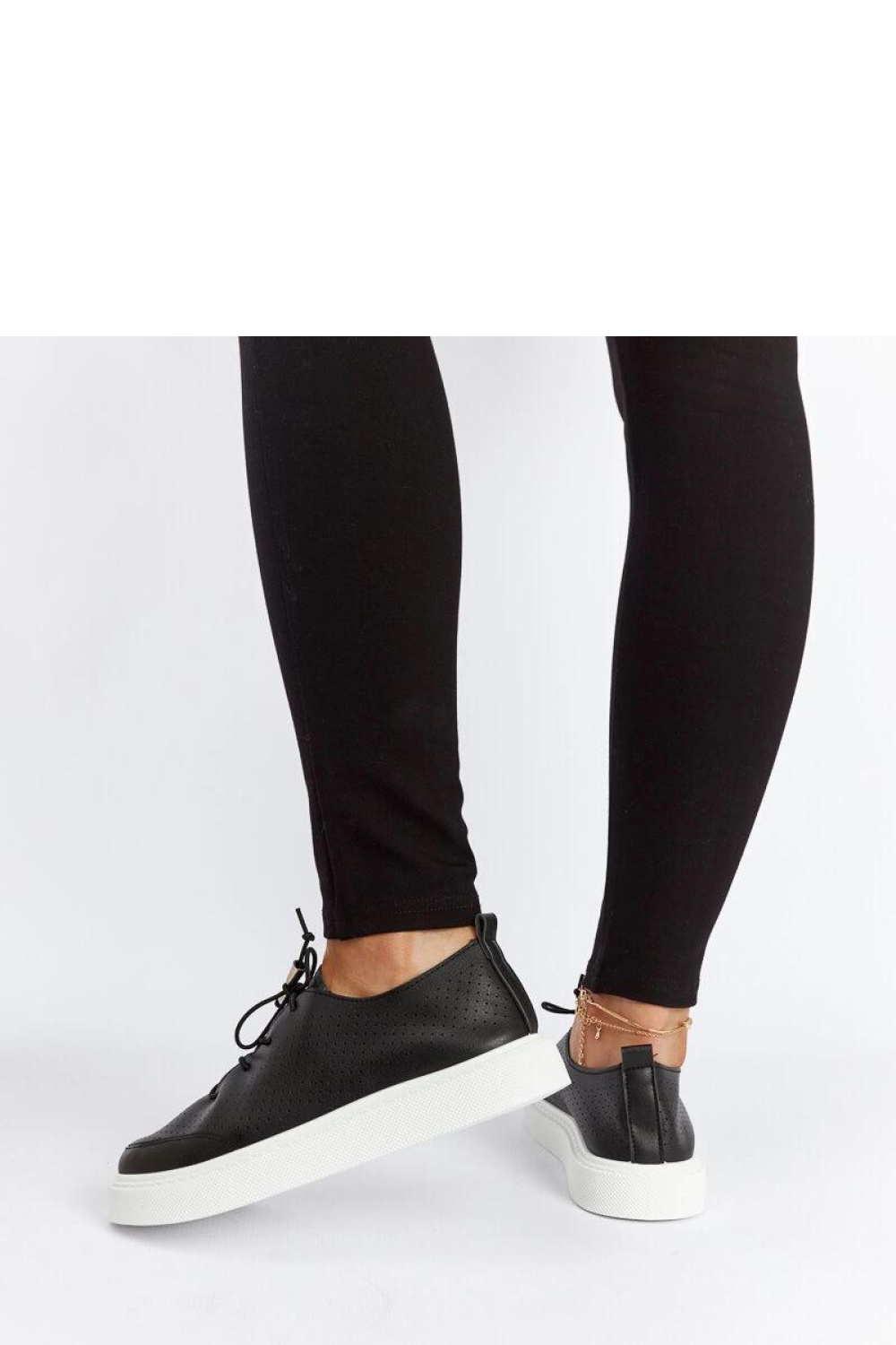 Czarne perforowane tenisówki Laytonville - Solea - obrazek 4