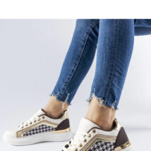 Brązowo-beżowe sneakersy z brokatem Briercliff – Solea