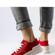 Czerwone materiałowe trampki Nassar – Solea