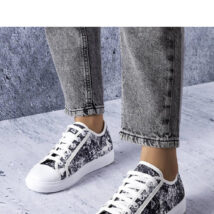 Biało-czarne tenisówki materiałowe Aucoin – Solea