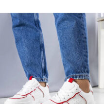 Białe sneakersy z czerwonymi wstawkami Nettie – Solea