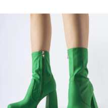 Zielone matowe botki na wysokim słupku Isauro – Solea