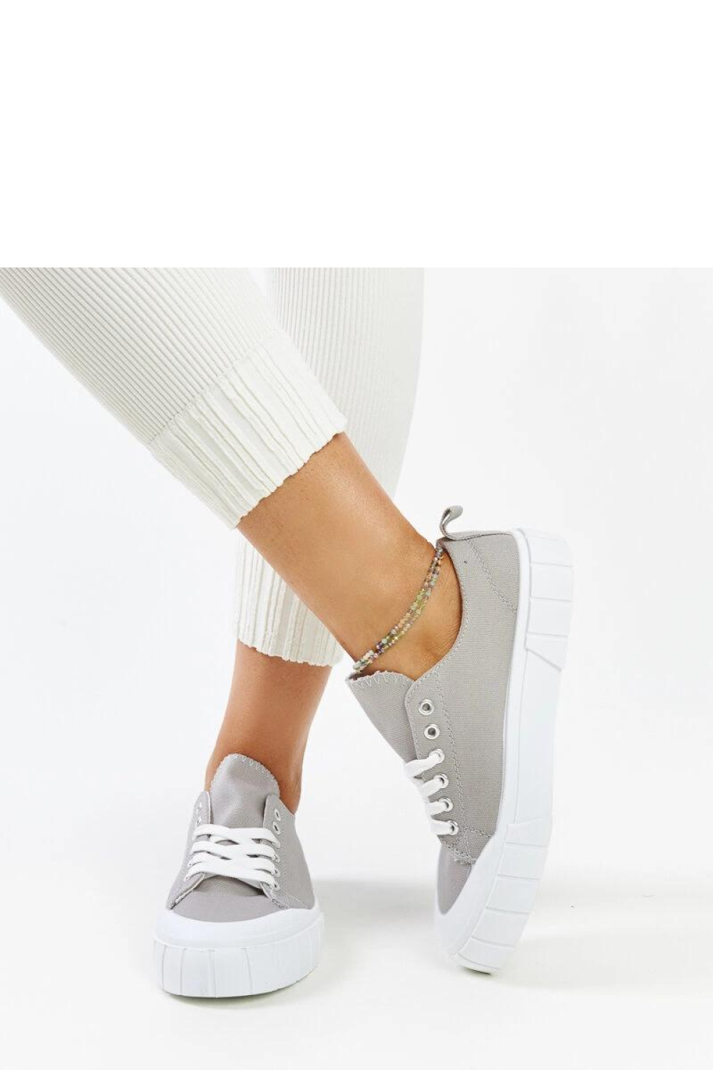 Szare materiałowe trampki Eduarda - Solea - obrazek 4