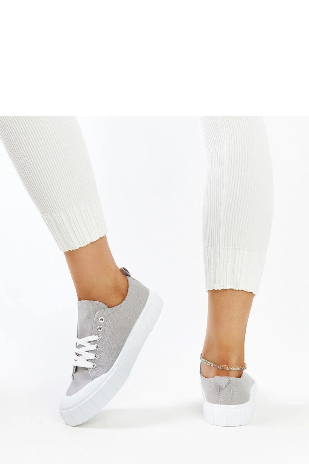 Szare materiałowe trampki Eduarda - Solea - obrazek 5