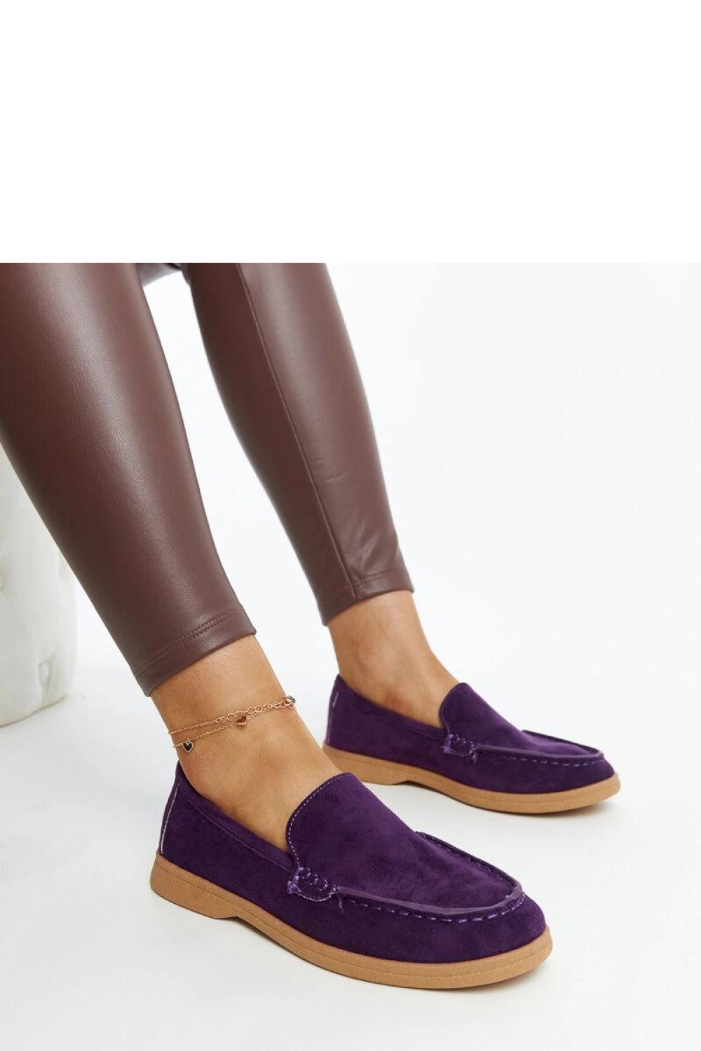 Fioletowe zamszowe półbuty Rumay - Solea - obrazek 2