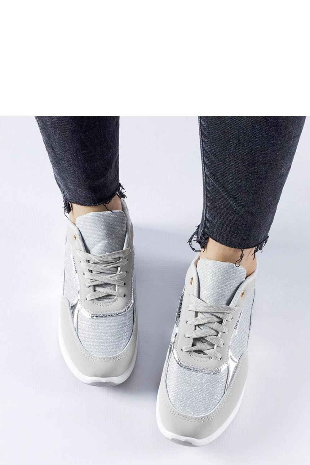 Szare brokatowe sneakersy Roganzuolo - Solea - obrazek 2