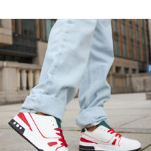 Biało-Czerwone buty z zielonym językiem Archie – Solea