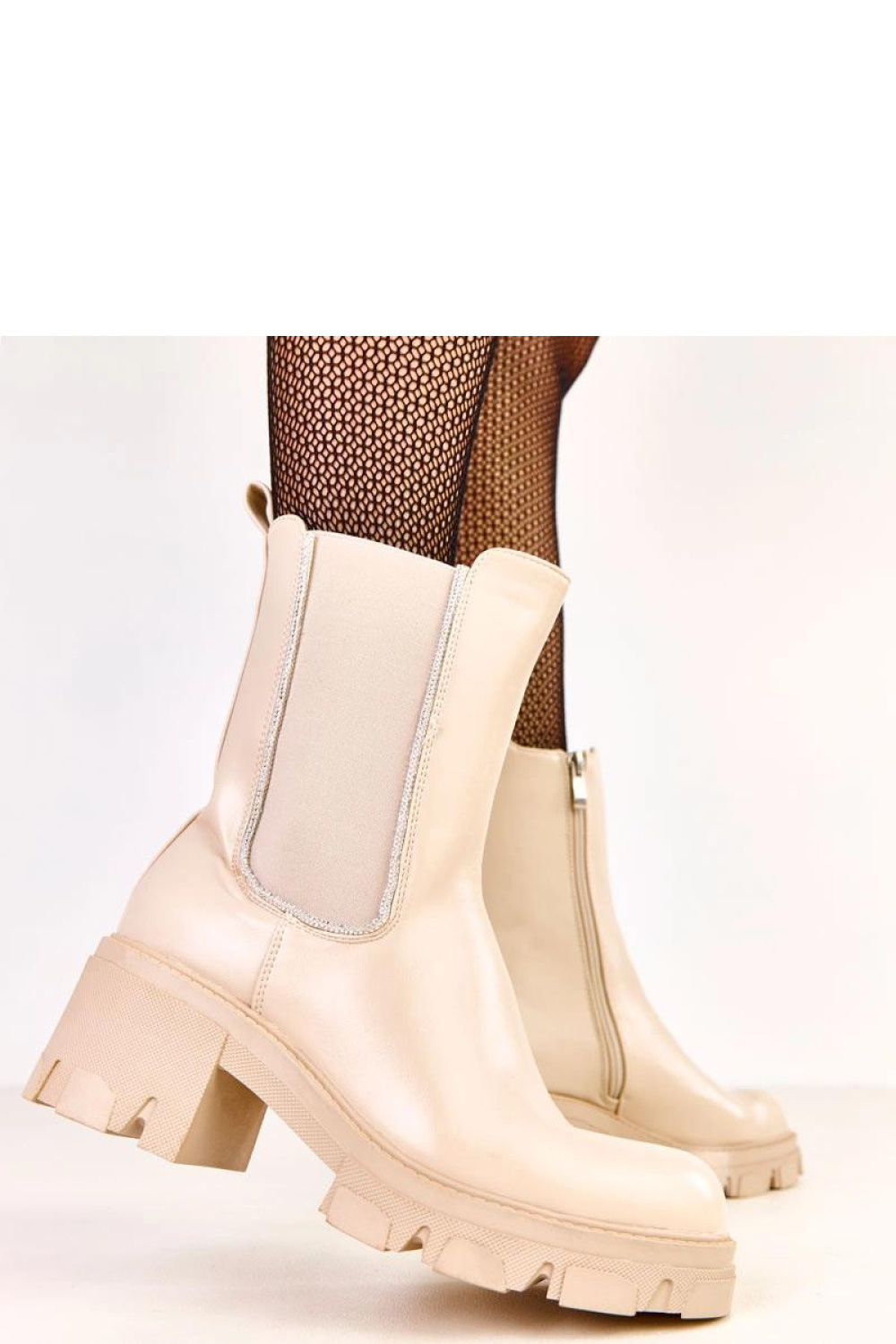 Botki Model Rimina K322 Beige - Solea - obrazek 3