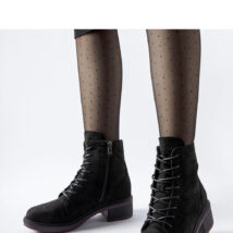 Czarne klasyczne botki z fioletową podeszwą Teo – Solea